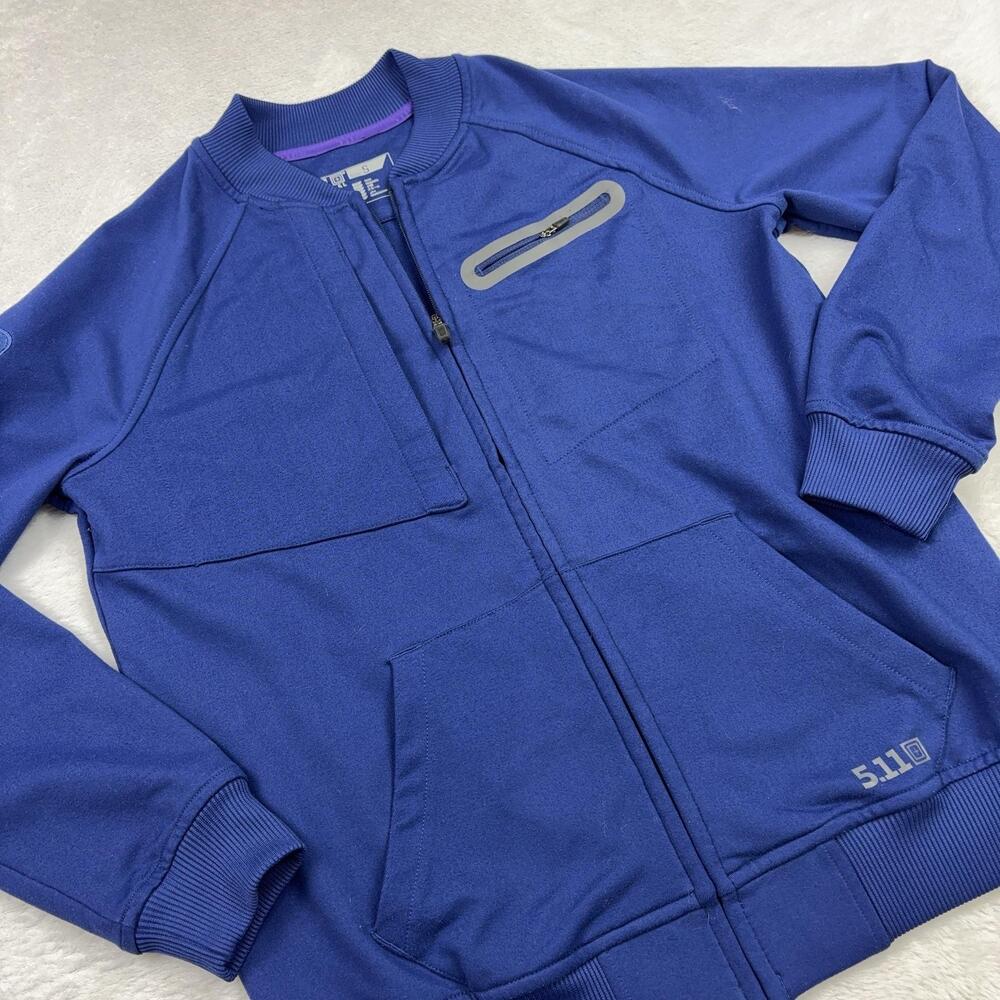 5.11 Tactical Jacket Mens S Blue Bomber Full Zip Zipped Pockets Stretch